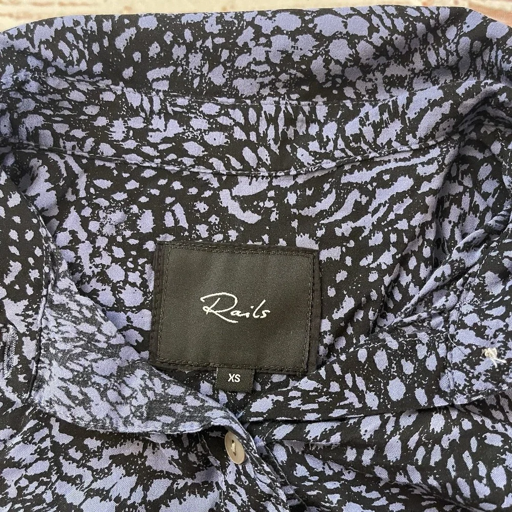 Rails Midnight Lynx Josephine Size XS Rayon Button Shirt Women's Summer‎ - Picture 3 of 9